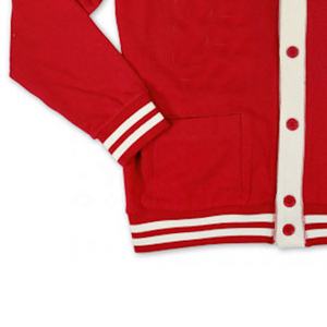 เสื้อคาร์ดิแกนแขนยาวคอวีสีขาวสีแดงสำหรับทุกเพศเสื้อคาร์ดิแกนนักศึกษาวิทยาลัยคาร์ดิแกนมีกระดุมดีไซน์เย็บปะติดเสื้อสำหรับทุกเพศ - Product Image 6