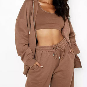 Ensemble de survêtement de jogging à capuche d'extérieur deux pièces à la mode pour l'hiver2024's best-seller survêtements en gros unis pour femmes - Product Image 2