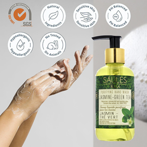 Savon liquide pour les mains au thé vert et au jasmin, nettoyant doux pour les mains, nettoyage quotidien en profondeur, soin de la peau de qualité supérieure - Product Image 2