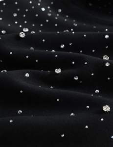 Sweat-shirt à capuche noir surdimensionné pour homme, de haute qualité, avec imprimé à pois en strass, tricoté, manches classiques, pour l'hiver, vente en gros - Product Image 5