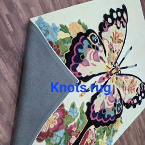 พรมขนสัตว์ทำมือหลากสี นุ่ม สไตล์ทันสมัย ลายผีเสื้อ สำหรับห้องนอน ห้องเด็ก - Product Image 1