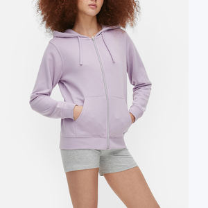 Sudadera con capucha recortada de punto de Spandex para mujer con logotipo estampado personalizado OEM al por mayor con cuello con cremallera y capucha para invierno - Product Image 4