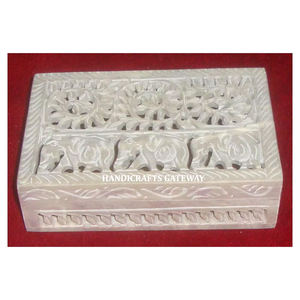 Caja de joyería tallada de esteatita Natural de alta calidad y mejor diseñador, forma Rectangular para decoración del hogar y regalos de boda - Product Image 1