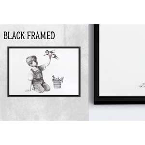 Banksy ศิลปะผ้าใบเด็ก: เกมเปลี่ยนการตกแต่งผ้าใบพิมพ์, 1P blackframedcanvas - Product Image 1