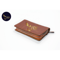 Dompet Pria Hien Minh Vintage Modis, Tempat Kartu Kredit Kulit PU, Dompet Lipat Resleting Anti Maling, Tas Clutch Panjang