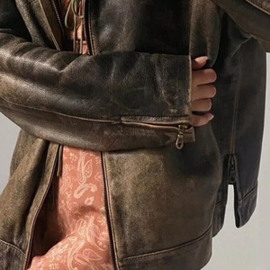 Chaqueta de Cuero Genuino, Nueva Moda, Chaqueta para Mujer con Cuero 100% Genuino, Precio de Mayoreo, Chaquetas de Cuero para Mujer - Product Image 6