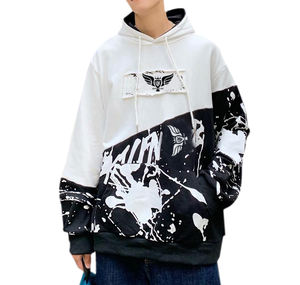 Men's Winter Hooded Fleece Sweatshirt Silk Screen Printing Made 100% Cotton Material New Fashion Pullover Hoodie - Product Image 1