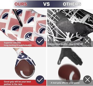 Guantes de Portero de Fútbol Americano Profesionales con Correas Personalizables, Guantes Unisex de Primera Calidad, Cómodos, de Cuero Sintético - Product Image 4