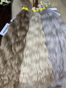 Extensions de cheveux naturels ondulés de qualité supérieure NASA HAIR VIETNAM, 100g en vrac, cheveux humains vierges, 30 pouces, couleur marron, pointes doublement tirées - Product Image 5