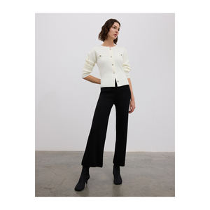 กางเกงขายาวผ้าผสมขนสัตว์ เอวสูง ทรงกางเกงป้องกันขนร่วง - Product Image 1