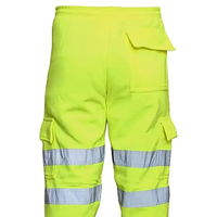 Pantalones de trabajo de cintura elástica reflectantes amarillos, pantalones industriales de seguridad de alta visibilidad ligeros para construcción de carreteras