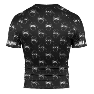 Camiseta de Compresión Rash Guard de MMA BJJ Sublimada y Transpirable con Logotipo Personalizado para Hombre, Tejido de Poliéster/Nailon - Product Image 3