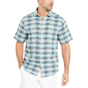 Camicia con cappuccio Tommy Bahama da uomo Desert Duo a quadri, 100% cotone popeline traspirante, casual, verde, taglia S - Product Image 1