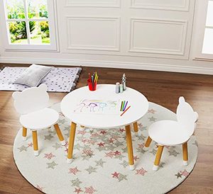 Ensemble table et chaises pliantes multifonctionnelles en bois pour enfants - Design contemporain pour les chambres d'enfants, la salle à manger, la cuisine, le salon - Product Image 1