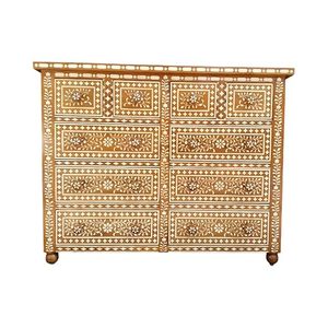 Tiroirs de coffre en incrustation d'os artistique Design floral unique avec rangement spacieux Rangement en incrustation d'os fait à la main au meilleur coût - Product Image 4