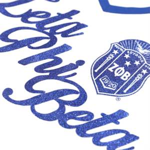 Zpb เสื้อยืดคอวีเสื้อเชิ้ต100% สีขาวผ้าฝ้าย Zeta phi Beta กากเพชรพิมพ์ลายตัวอักษรและโล่กรีกเครื่องแต่งกาย sorority ของผู้หญิง - Product Image 3