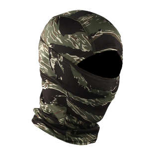 Venta al por mayor logotipo personalizado acanalado tejido camuflaje personaje pasamontañas invierno máscara facial térmica Unisex transpirable impermeable al aire libre - Product Image 4