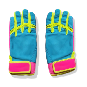 Neon Pink Blue Baseball Gloves Professional Grade Genuine Leather Batting Gloves Breathable Anti-Slip Durable Custom Logo Design - Product Image 2