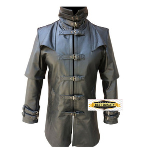 Customized Curious Black Leather Coat for Men Real Leather <b>Jacket</b> for Men Factory Price Best Quality - Product Image 4