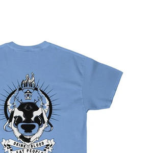 T-shirt à manches courtes en coton premium, col montant, couture durable, toucher doux, couleurs vibrantes, coupe vintage, tissu en sergé - Product Image 4