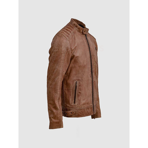 Chaqueta de cuero de vaca marrón Original clásica hecha a medida OEM 2025 chaqueta de invierno de moda de talla grande de alta calidad 100% - Product Image 4