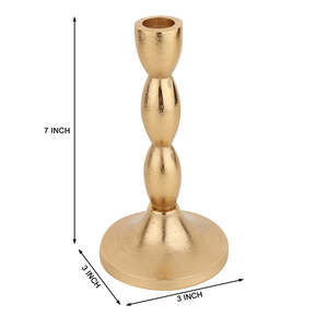 เชิงเทียนทองเหลืองชุบพร้อมแท่นวางเทียนอลูมิเนียมและทองเหลือง - Product Image 4