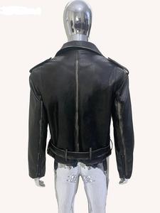 Veste en cuir Veste en cuir à la mode pour hommes faite sur mesure fabriquée au Pakistan - Product Image 2