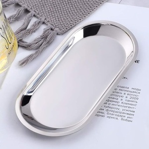 Bandejas de almacenamiento de acero de forma ovalada que sirven joyas decorativas y herramientas de almacenamiento para regalar alimentos y otros - Product Image 5