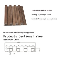 Panel Dinding Grille Serat Kayu Bambu Kustom M168, Dekorasi Interior Modern, Pelapis Tahan Air untuk Ruang Tamu Rumah Tangga E0