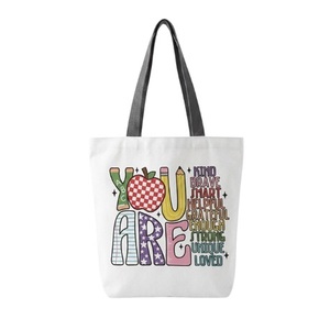 Bolsa de lona con diseño de apreciación del maestro, bolsa de hombro reutilizable para compras, regalo divertido para el aula, uso diario, 27x37cm - Product Image 1