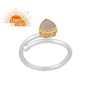 Anillo apilable de piedras preciosas de piedra de Luna gris Natural de plata de ley fina superventas, joyería personalizada para mujer, regalo para ella - Product Image 1