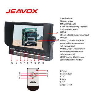 Màn Hình 7 Inch 2CH Chế Độ Xem Kép IPS 1024*600 Màn Hình Đảo Ngược AHD Cho Xe Hơi Màn Hình Quan Sát Phía Sau DVR 1080P Cho Xe Nâng VAN RV - Product Image 4