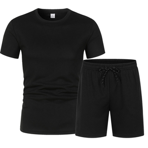 Conjuntos de verano para hombre, chándal de manga corta de retazos, ropa de marca para hombre, ropa deportiva de 2 piezas para correr, traje deportivo de Culturismo - Product Image 3