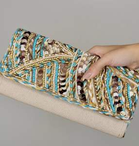 ECO FRIENDLY BORDADO ÚNICO BOLSAS MEJOR Estilo bohemio Bordado Trabajo Mano Embrague Bolsos Diseño de lujo Forro al por mayor - Product Image 6