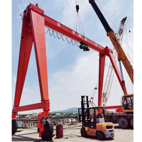 Grue à portique à poutre simple à pneus en caoutchouc de 12t, 15t, 16t, 12,5t, avec palan à câble métallique
