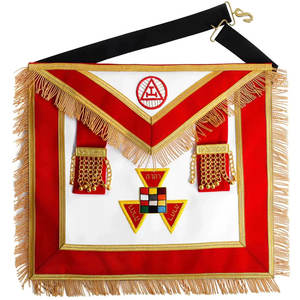 Mandil Masónico de Piel de Cordero y Satén, Mandil Masónico Combinado, Estilo de Grado Masónico, Mandil de Aprendiz Entrado - Product Image 1