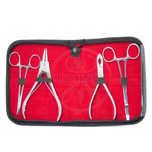 Body Piercing <b>Tools</b> Set Professional Stainless Steel Piercing <b>Tool</b> Kit Dermal Punch Piercing Forceps With Pouch - Product Image 5