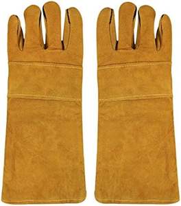 Guantes de soldadura de seguridad de cuero para estufa de barbacoa resistente al calor MIG TIG quemador de madera ideal para soldar - Product Image 3
