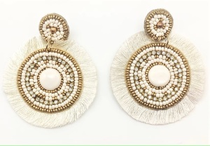 Best Vintage Styles Women Girls Yellow White Embroidery Earrings Multi-Color Fashion Beads Elegant Jewelry for Gifts - Product Image 6