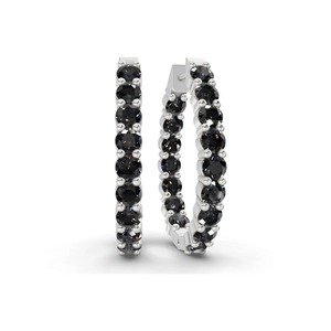 Pendientes de Aro con Diamantes Cultivados en Laboratorio, Color Negro Medianoche, 1 Ct Tw, Claridad VS, Oro Sólido de 14K, Estilo Atrevido y Elegante - Product Image 1