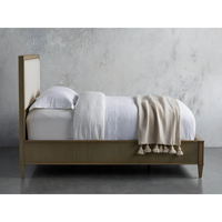 Lujosa cama tapizada moderna, de madera maciza Material, cama residencial tamaño King, muebles de cama para el hogar