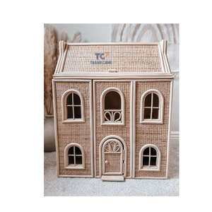 Juguetes imaginativos niños mimbre hecho a mano niños ratán casa de muñecas jugar casa muebles para ventas al por mayor - Product Image 4