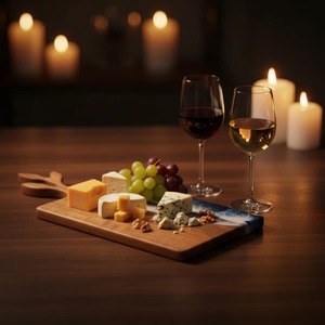 Tabla de Cortar de Madera con Diseño de Olas del Océano, Hecha a Mano, con Mango Elegante, Ideal para Preparar Alimentos, Exhibir en la Mesa y como Regalo, Procedente de la India - Product Image 6