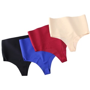 Custom Factory Direct Sales High Waist Nylon <b>Seamless</b> <b>Thong</b> Wire Free Nude <b>Seamless</b> <b>Thongs</b> Tummy Control Panties - Product Image 1