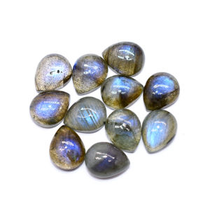 Cabochons de Quartz arc-en-ciel en forme de poire labradorite de feu bleu naturel certifié 10X8mm 2.55 Ct cristal calibré en vrac pour - Product Image 1