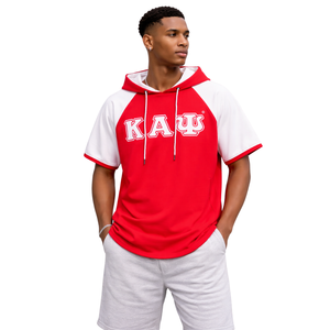 Kappa Alpha Psi Tech Short Sleeve <b>Hoodie</b> <b>Red</b> Greek Letters Athletic Fraternity Pullover - Product Image 1
