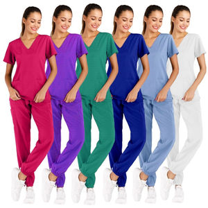 Conjuntos de uniformes de hospital personalizados para mujer, nuevo uniforme de enfermera médica, uniformes médicos cortos de poliéster Spandex para correr, uniformes de hospital - Product Image 1