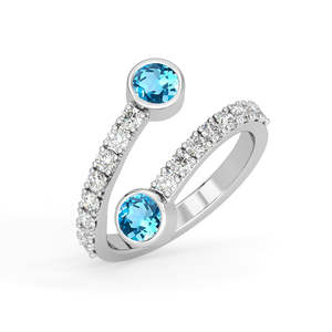 Anillos de Plata de Ley 925 de Primera Calidad para Mujer, Anillos Geométricos con Piedras Preciosas y Topacio, Chapados en Rodio, para Regalo - Product Image 1