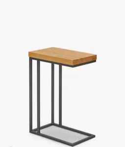 Fabricante de muebles industriales para sala de estar, mesas en C Wabi-sabi, mesa auxiliar con patas de Metal de madera Simple única - Product Image 4