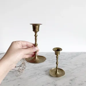Best Seller Customized Packing Brass Candle Holder Table Decoration Candle Stick <b>Stand</b> High Finishing Gold Plated Candle Mold - Product Image 3